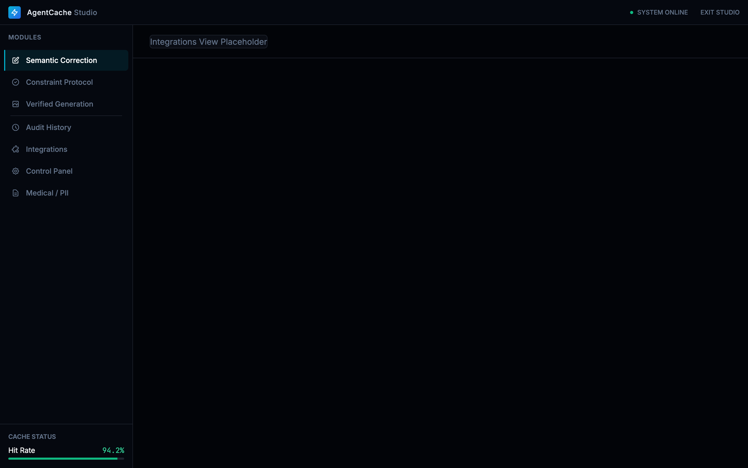 AgentCache Console Interface